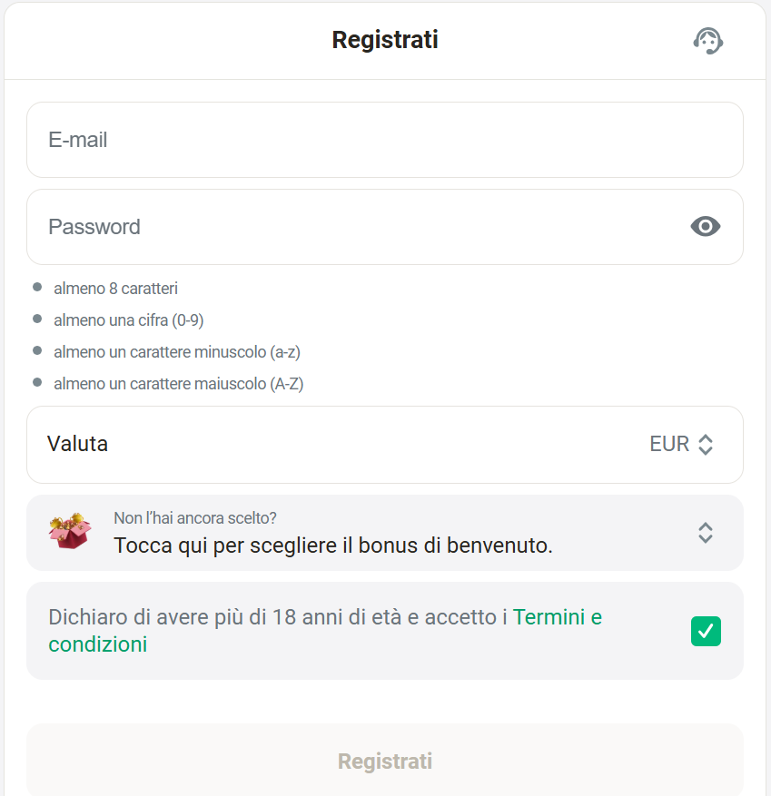 Royalsea casino registration page