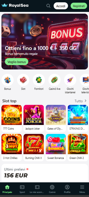 Royalsea casino app light theme