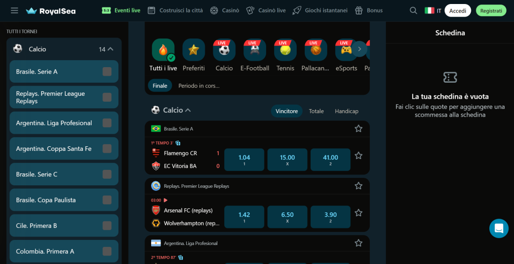 Royalsea casino sport betting